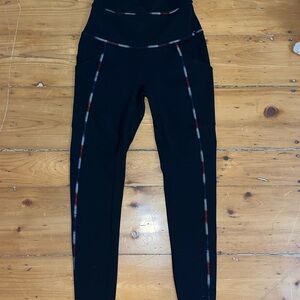 FP Movement Black Leggings with Red, blue, and white Accents